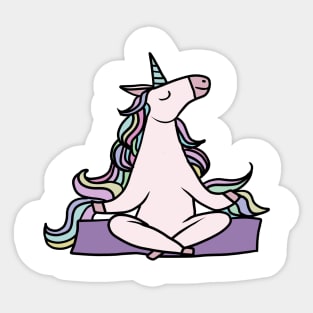 Unicorn Meditation Namaste Yoga Sticker